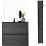 GARDEROBE 3-teilig  in 133/195/20 cm  - Anthrazit, Design, Glas/Holz (133/195/20cm) - Johann Jakob