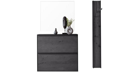 GARDEROBE 3-teilig  in 133/195/20 cm  - Anthrazit, Design, Glas/Holz (133/195/20cm) - Johann Jakob