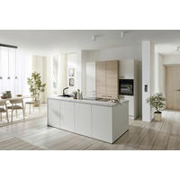 KÜCHENBLOCK VE120 226,4 cm  in Weiß, Eichefarben  - Eichefarben/Beige, Basics, Holzwerkstoff/Metall (226,4cm) - Venda