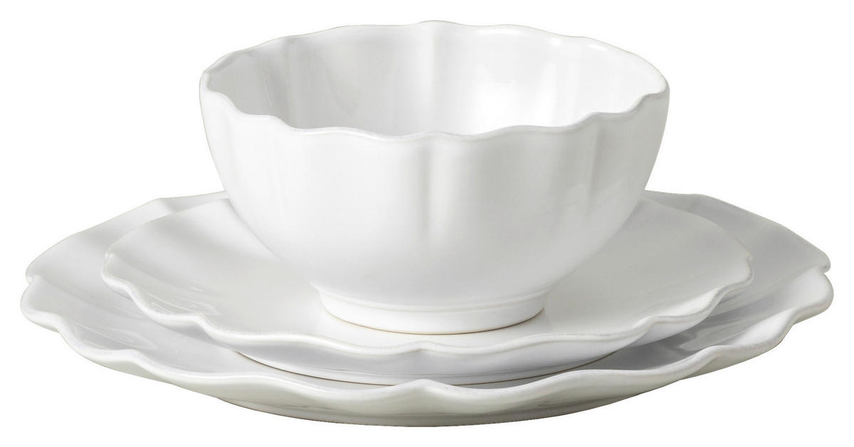 KOMBISERVICE Weiß ROSA 12-teilig 4 Personen  - Weiß, Basics, Keramik - Costa Nova