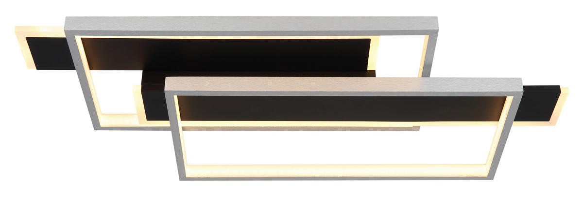 LED-DECKENLEUCHTE    62/27/8,2 cm  - Opal/Schwarz, Design, Kunststoff/Metall (62/27/8,2cm) - Globo