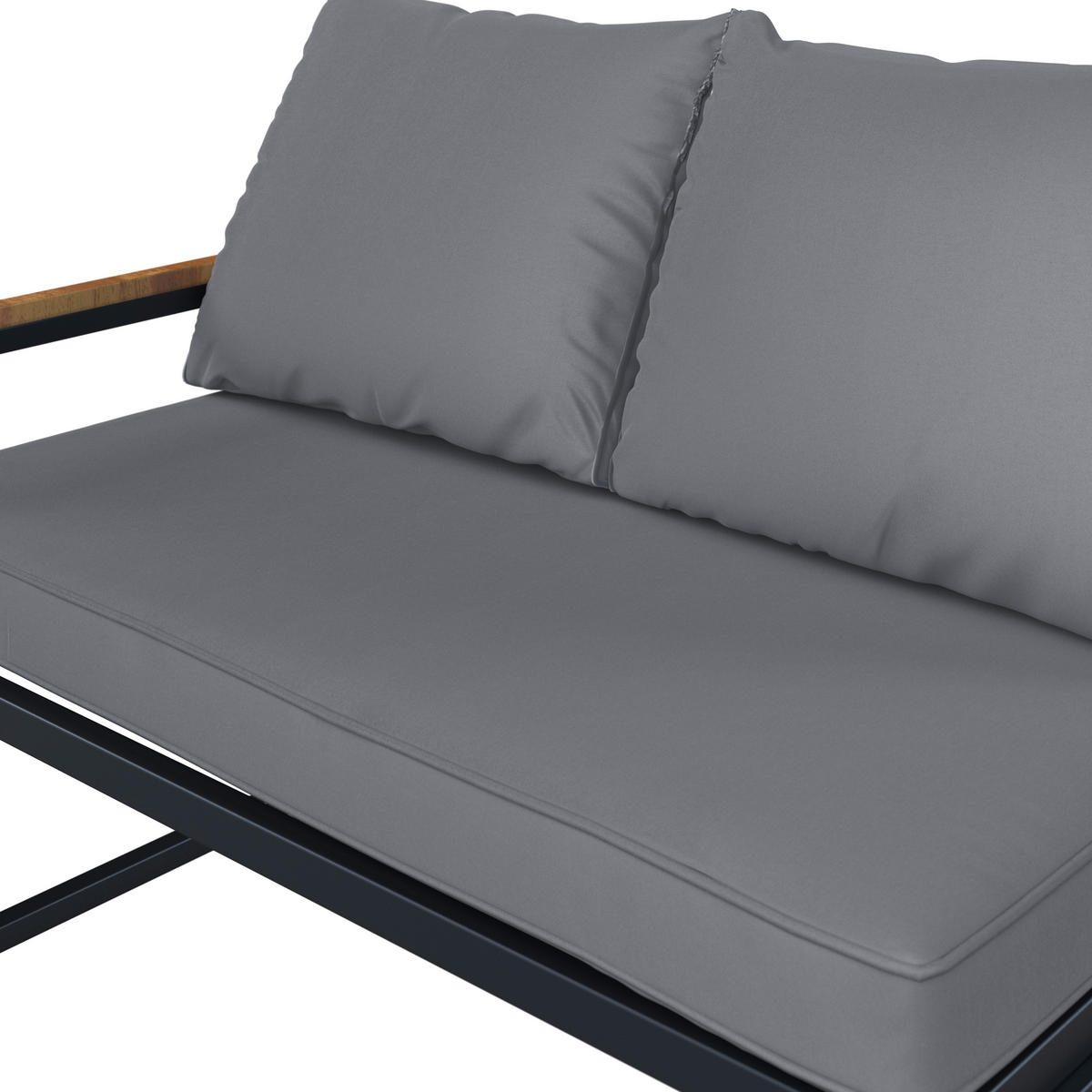 DINING-LOUNGESET  - Schwarz/Akaziefarben, Design, Holz/Textil (205/205cm) - Ambia Garden