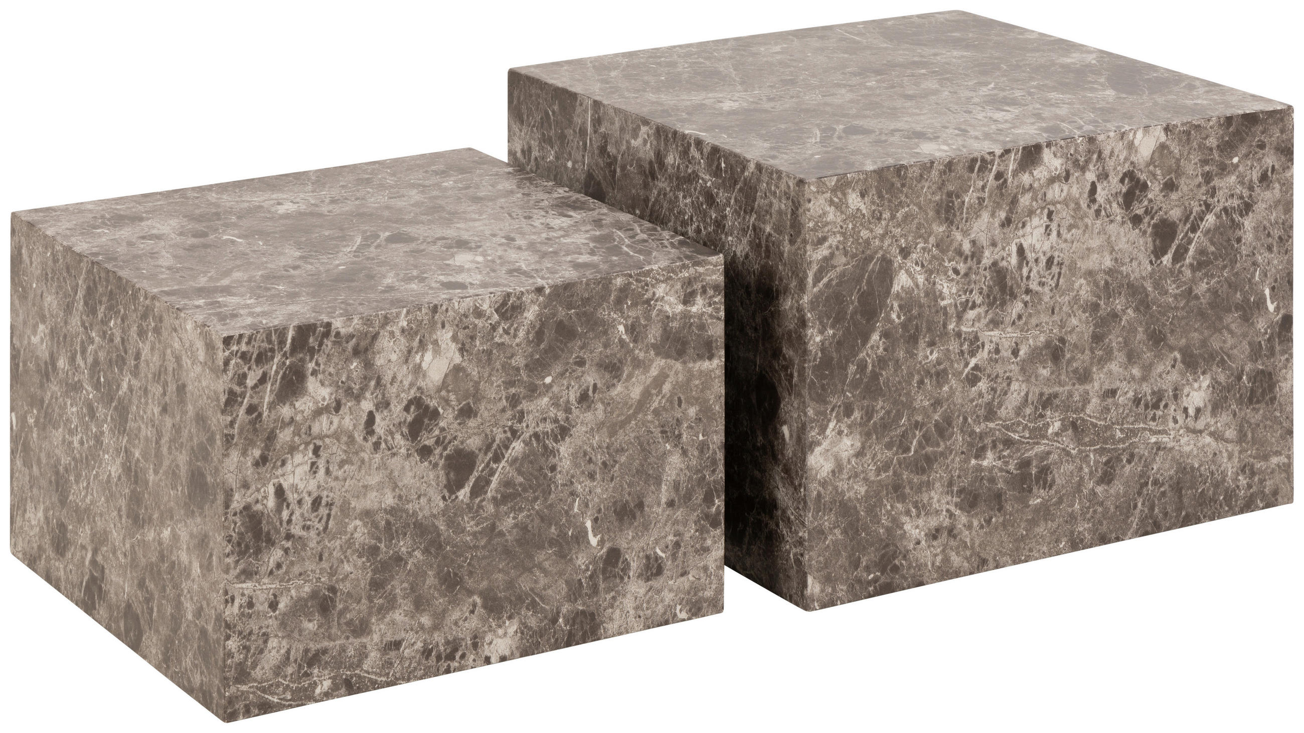 COUCHTISCHSET quadratisch Hellbraun, Greige  - Hellbraun/Greige, Design, Holzwerkstoff (50-58/50-58/33-40cm)