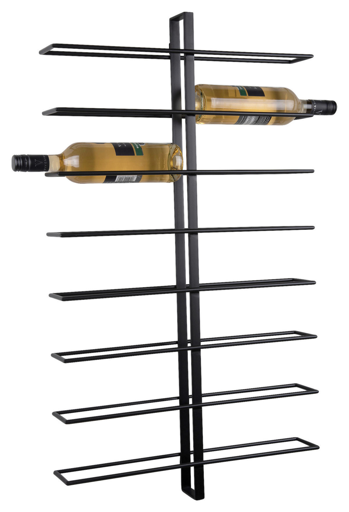 WEINREGAL 52/90/9 cm  - Schwarz, Basics, Metall (52/90/9cm) - Present Time