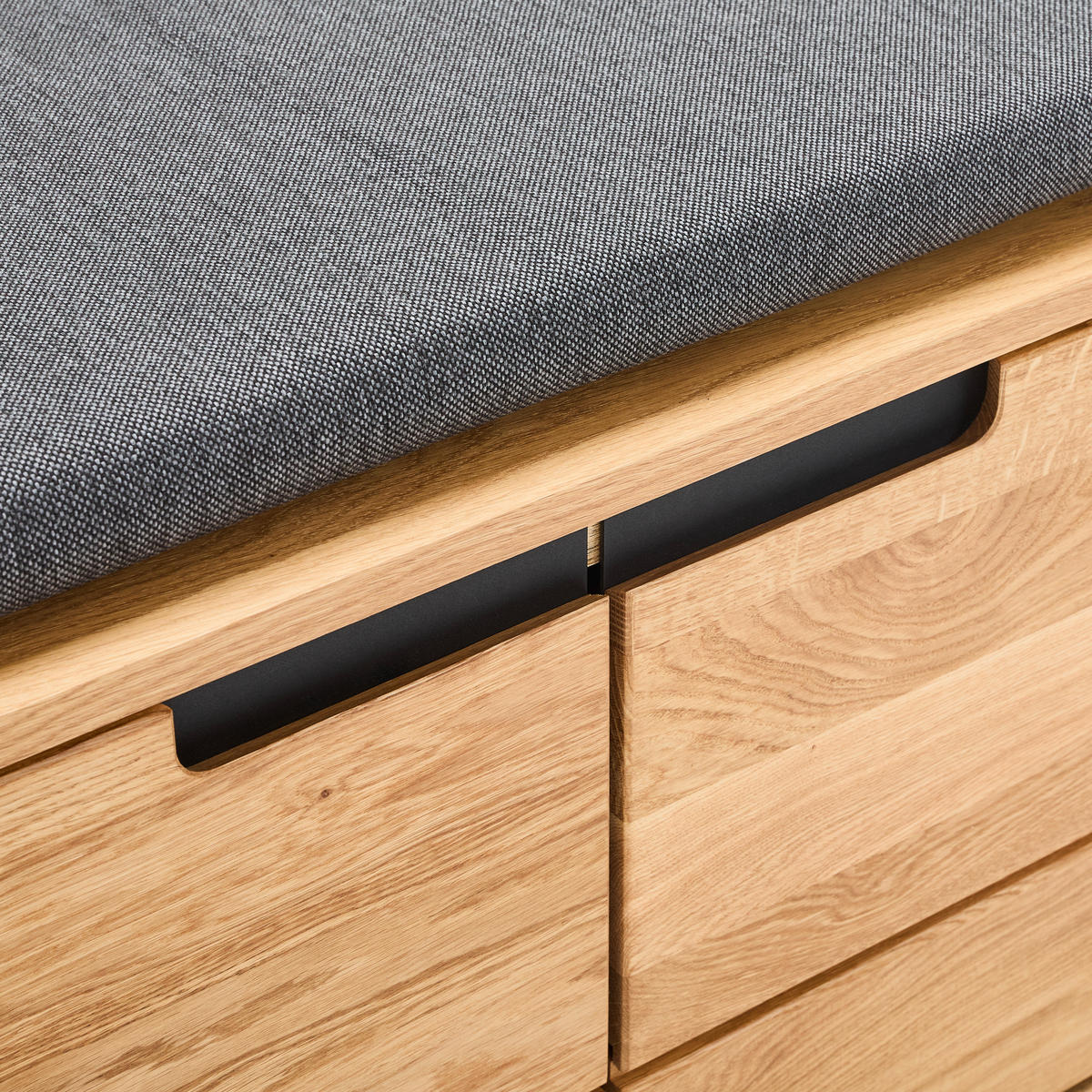 GARDEROBENBANK  in 80/47/40 cm  - Eichefarben/Anthrazit, KONVENTIONELL, Holz/Textil (80/47/40cm) - Linea Natura