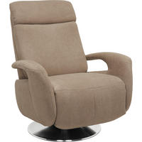 RELAXSESSEL in Textil Graubraun  - Edelstahlfarben/Graubraun, Design, Textil/Metall (84/109/88cm) - Beldomo System