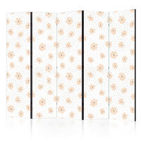 PARAVENT mit 5  Flügel - Pink/Weiß, Basics, Holz/Textil (225/172/3cm) - artgeist