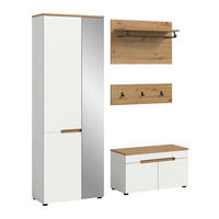 GARDEROBE 3-teilig  in 160/190/37 cm  - Weiß/Eiche Artisan, Design, Holzwerkstoff (160/190/37cm) - MID.YOU