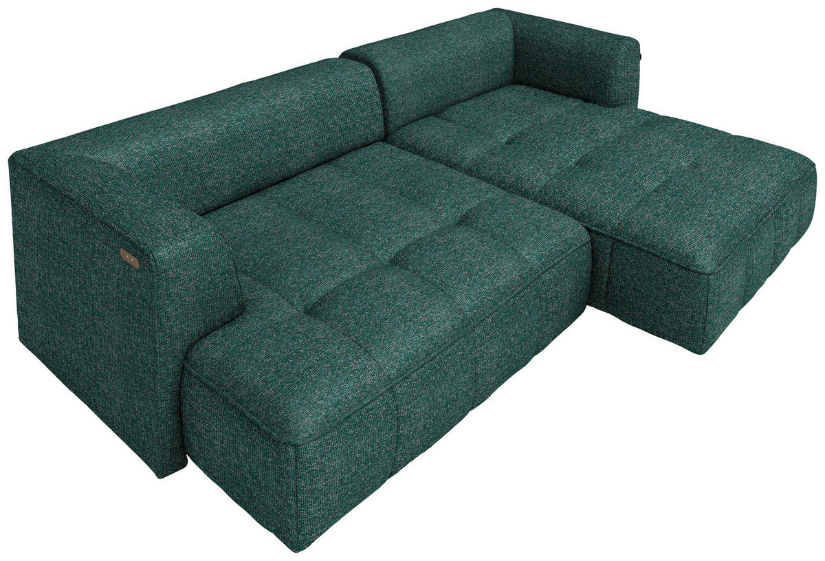 ECKSOFA Webstoff Grün  - Schwarz/Grün, Design, Kunststoff/Textil (188/288cm) - Welnova