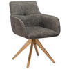 ARMLEHNSTUHL  in Mikrofaser  - Eichefarben/Grau, Design, Holz/Textil (61/87,5/61cm) - Novel