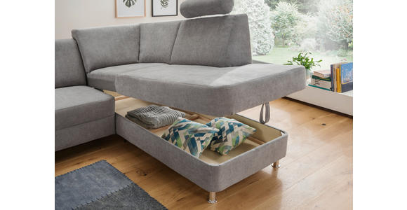 WOHNLANDSCHAFT  in Chenille Türkis, Petrol  - Türkis/Chromfarben, Design, Kunststoff/Textil (198/301/165cm) - Xora