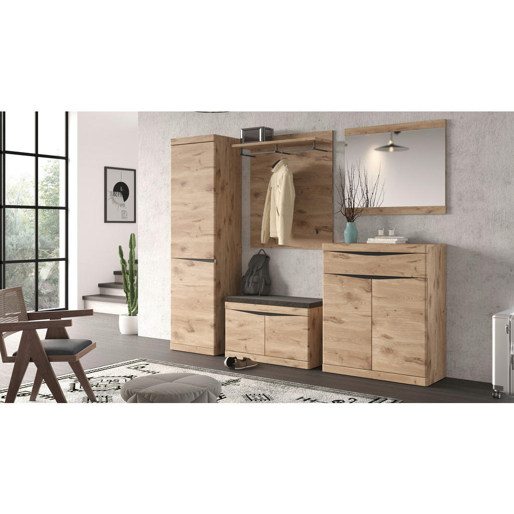 Garderobenset Twist B: 226cm Viking Eiche Dekor/anthrazit