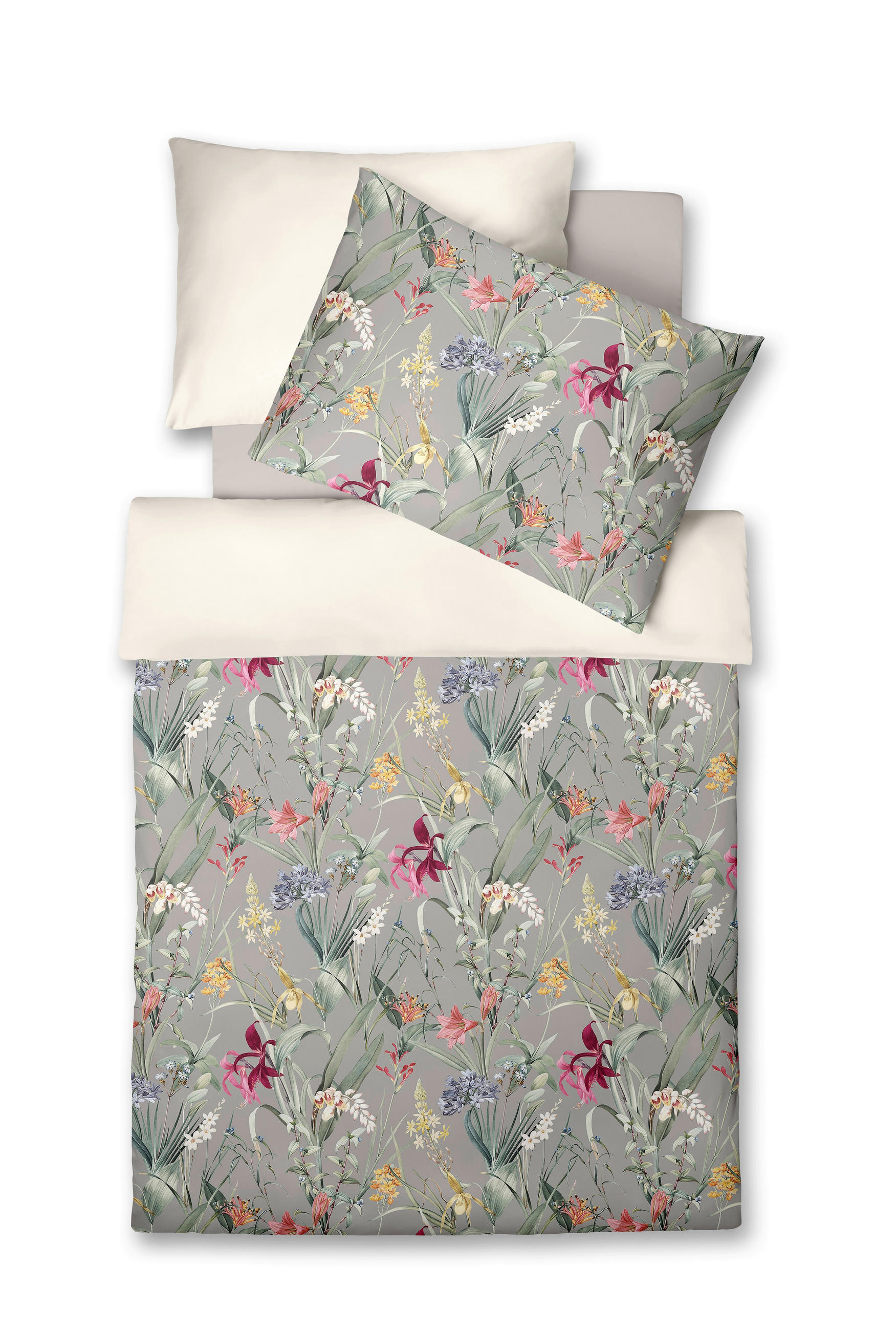ÁGYNEMŰHUZAT-GARNITÚRA 140/200 cm  - szeder/olívazöld, Basics, textil (140/200cm) - Fleuresse