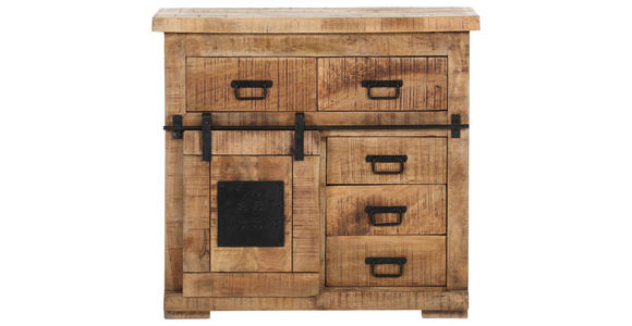 KOMMODE , 90/85/45 cm, 5 Schublade(n)  - Schwarz/Braun, LIFESTYLE, Holz/Metall (90/85/45cm) - Landscape