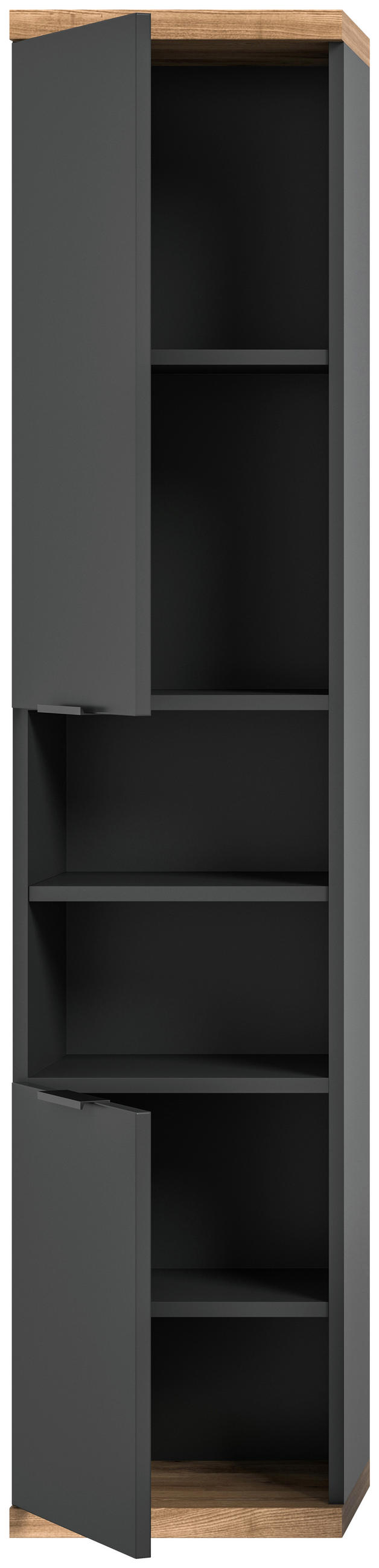 HOCHSCHRANK 35/160/31 cm  - Anthrazit/Schwarz, Basics, Holzwerkstoff/Kunststoff (35/160/31cm) - MID.YOU
