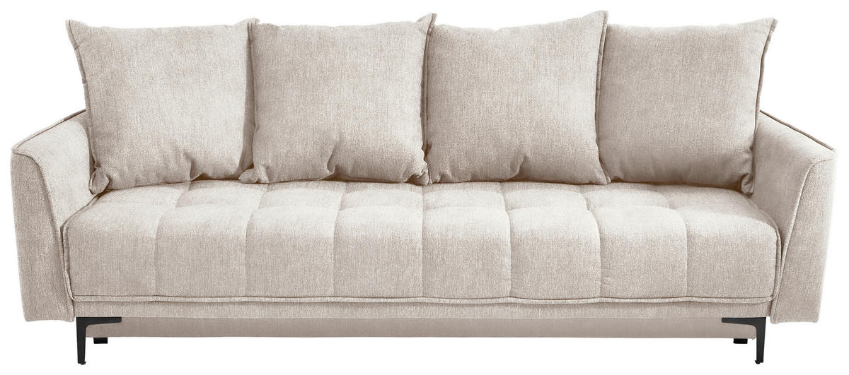 SCHLAFSOFA in Textil Beige  - Beige/Schwarz, Design, Textil (235/70/108cm) - MID.YOU