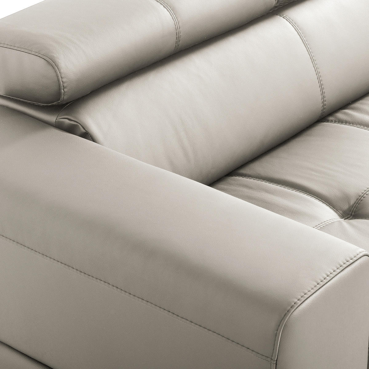 ECKSOFA  in Lederlook Echtleder Platinfarben  - Platinfarben/Schwarz, Design, Leder/Textil (247/173cm) - Livetastic