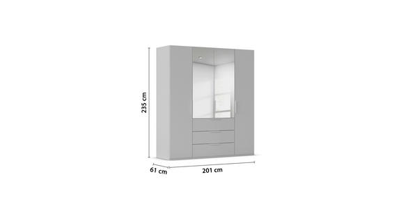 DREHTÜRENSCHRANK 201/235/61 cm,  in Graphitfarben, 4-türig  - Graphitfarben, Basics, Glas/Holzwerkstoff (201/235/61cm) - Novel