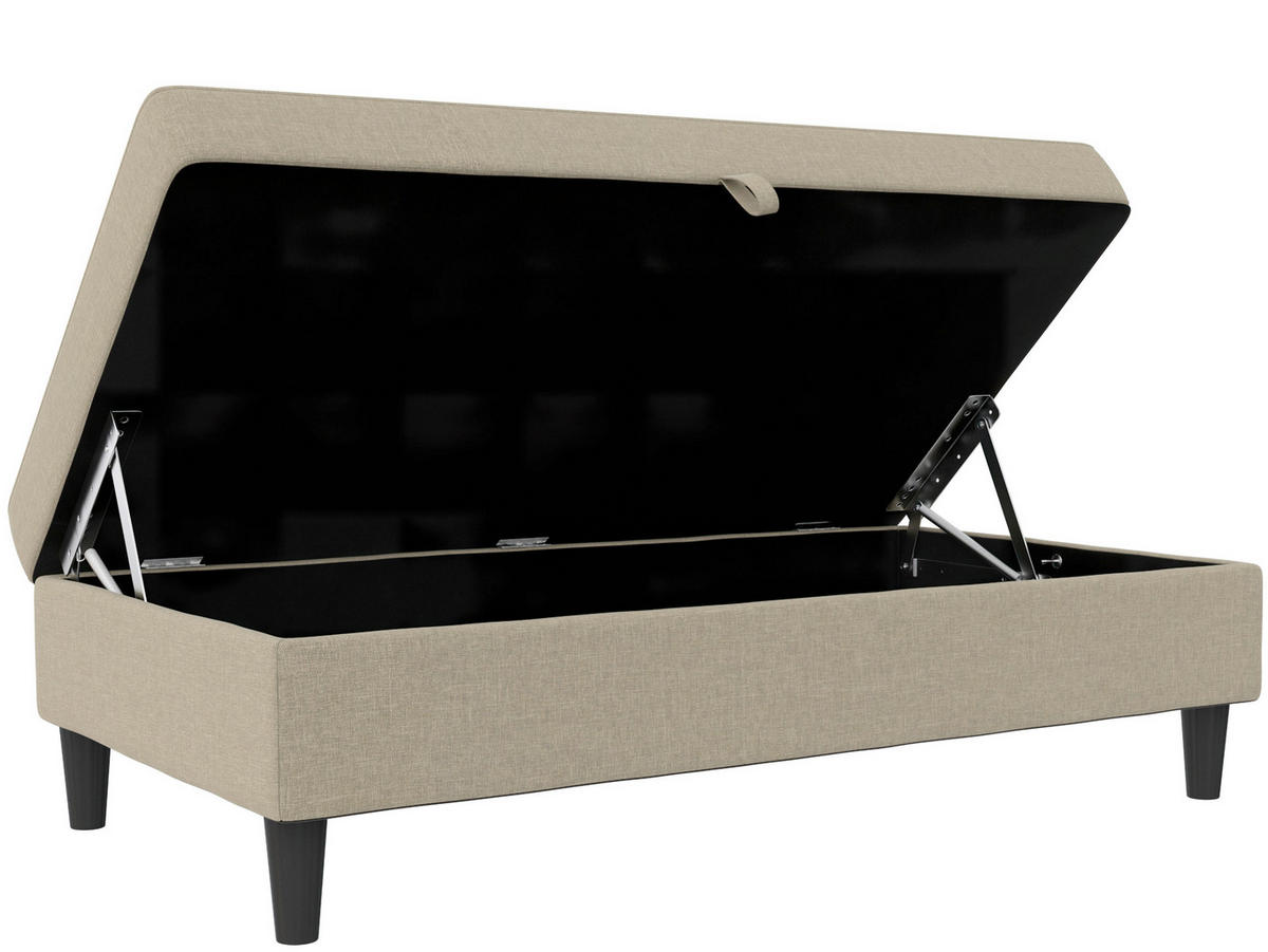 HOCKER in Textil Cappuccino  - Schwarz/Cappuccino, Basics, Kunststoff/Textil (130/43/69cm) - Livetastic