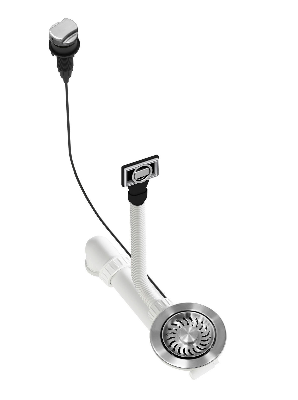 SPÜLENSET  - Schwarz, Basics, Stein/Metall (49/20/51cm) - Visiona