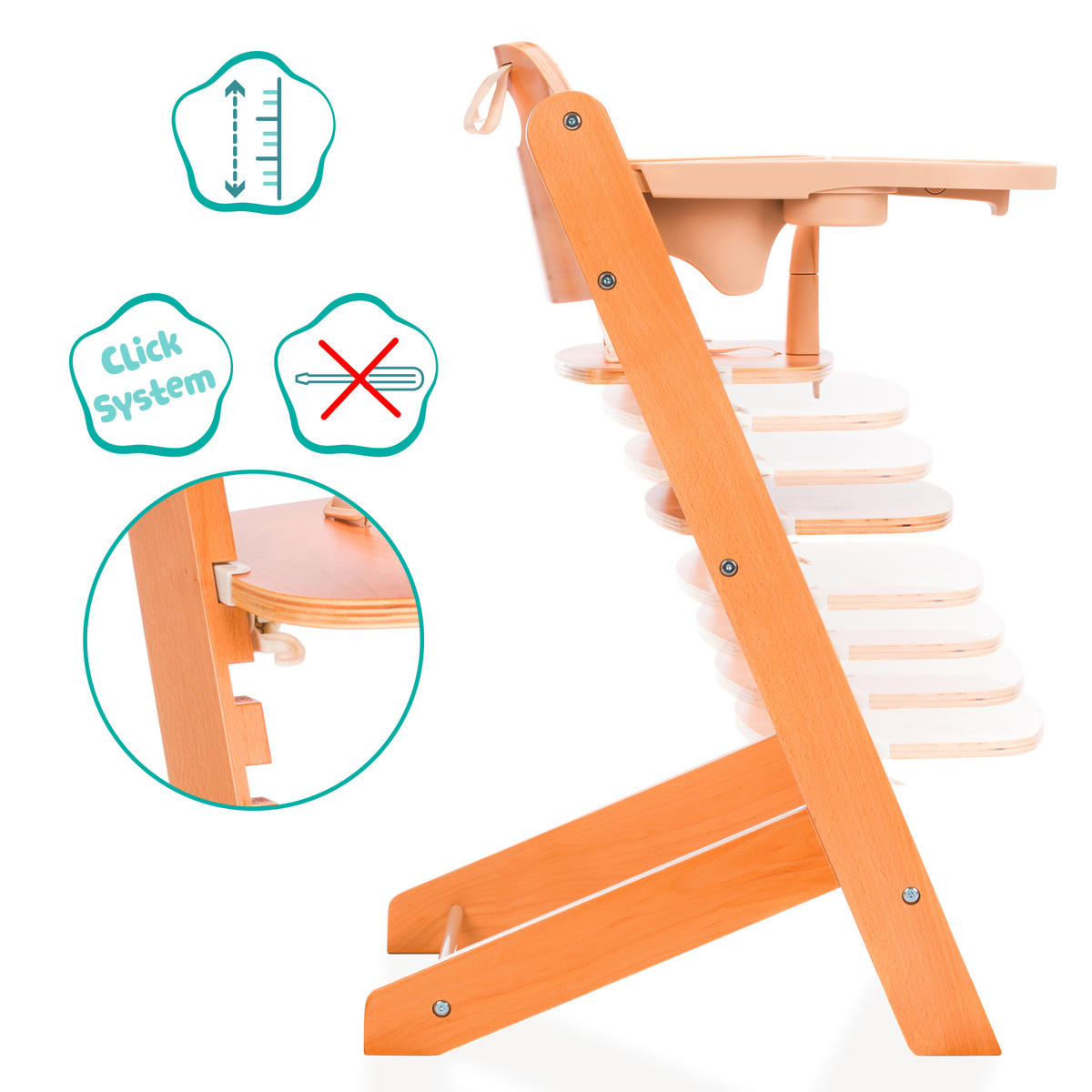 HOCHSTUHL Pia  - Naturfarben, Basics, Holz (45/81/51cm) - Fillikid