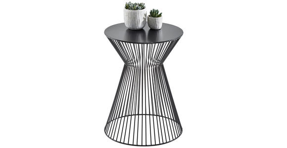 BEISTELLTISCH 35/35/46 cm Schwarz rund  - Schwarz, Trend, Metall (35/35/46cm) - Landscape