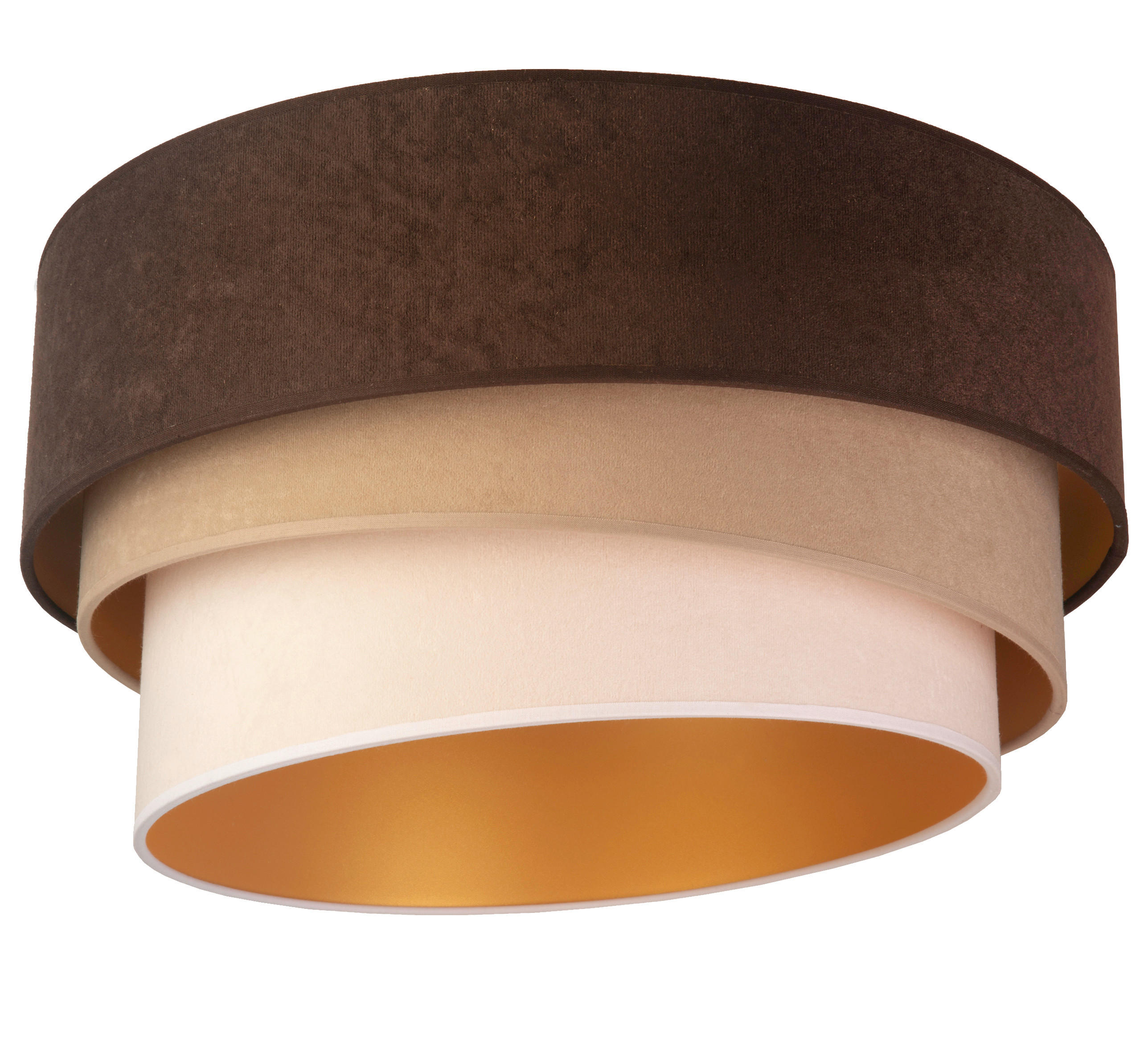 DECKENLEUCHTE Devon 45/25 cm   - Beigebraun/Braun, Trend, Textil (45/25cm)