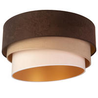 DECKENLEUCHTE Devon 45/25 cm   - Beigebraun/Braun, Trend, Textil (45/25cm)
