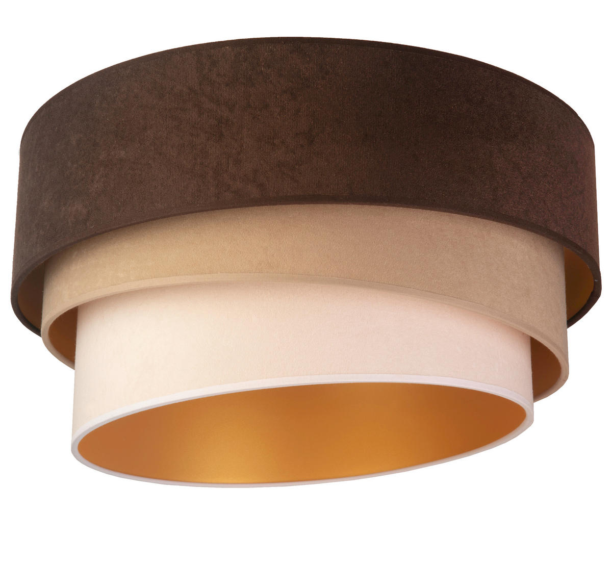 DECKENLEUCHTE Devon 45/25 cm   - Beigebraun/Braun, Trend, Textil (45/25cm)