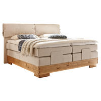 BOXSPRINGBETT 180/200 cm  in Creme, Eichefarben  - Eichefarben/Creme, KONVENTIONELL, Holz/Textil (180/200cm) - Valnatura