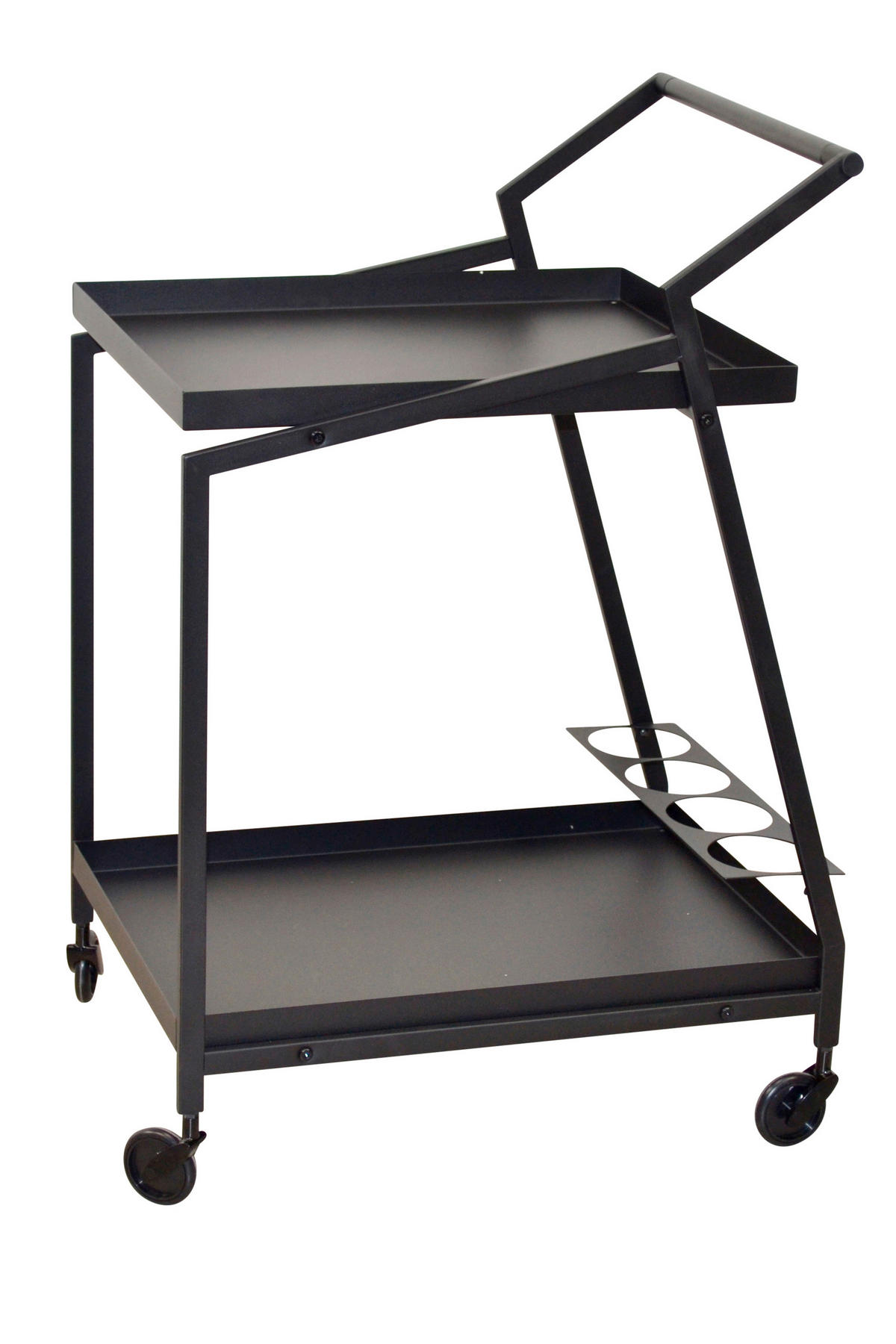 SERVIERWAGEN Schwarz  - Schwarz, Design, Kunststoff/Metall (41/55/82cm) - MID.YOU