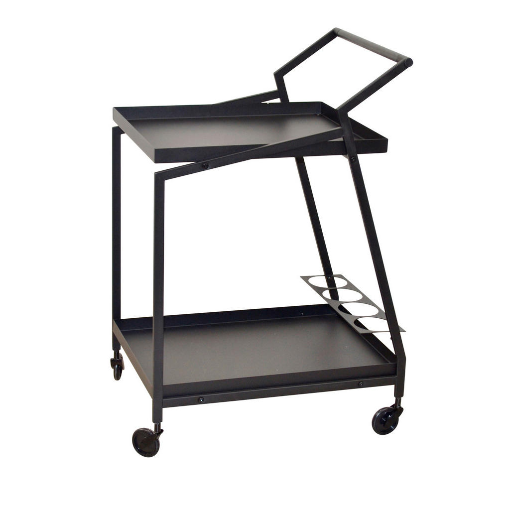 Thumbnail - Mid.you Servierwagen, Schwarz, Metall, Uni, rechteckig, eckig, 55x82x41 cm, Flaschenfach, einfacher Aufbau, Esszimmer, B...