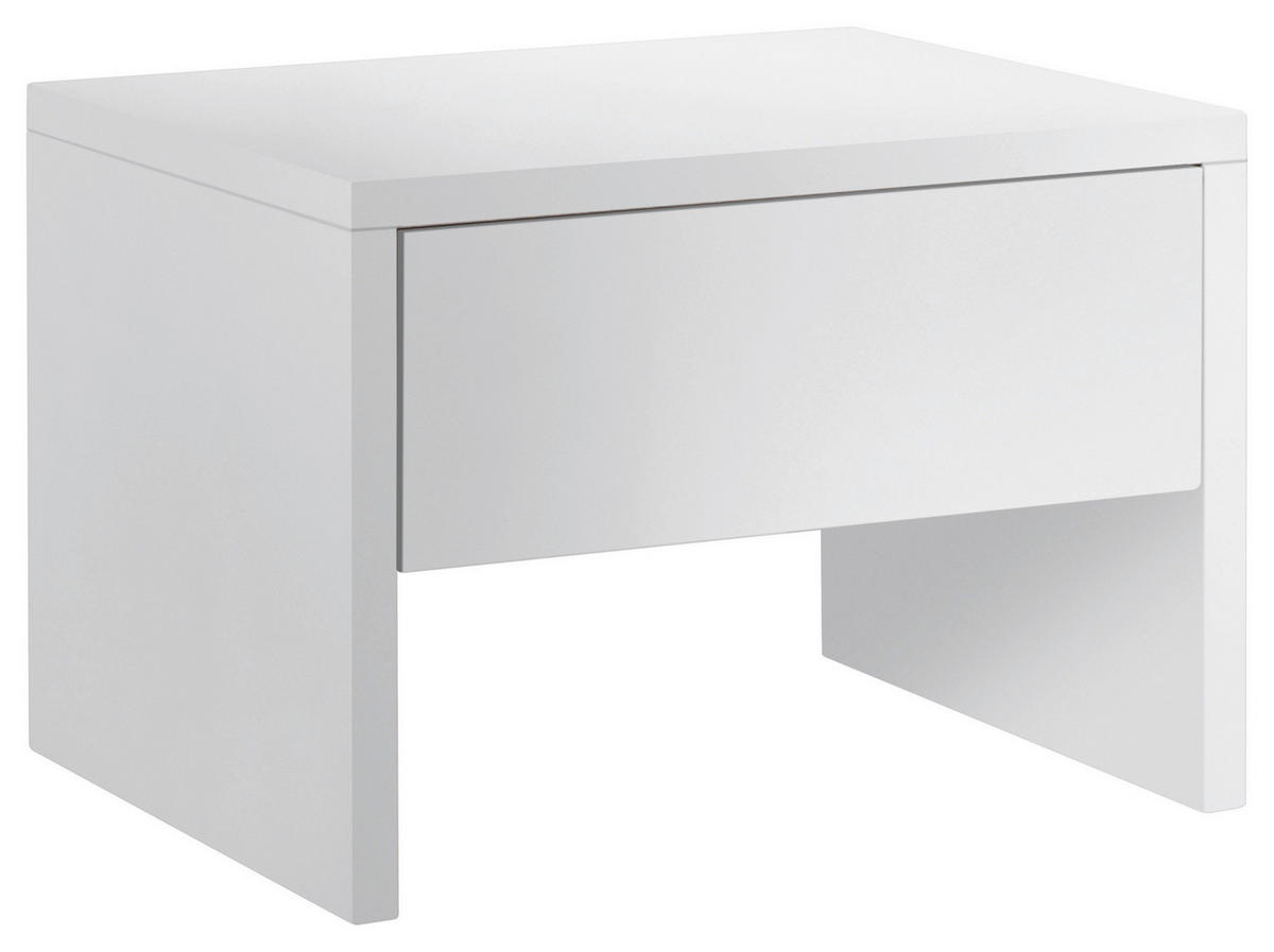 NACHTTISCH 48/35/40 cm  massiv Buche Weiss  - Weiss, Design, Holz (48/35/40cm) - Hasena