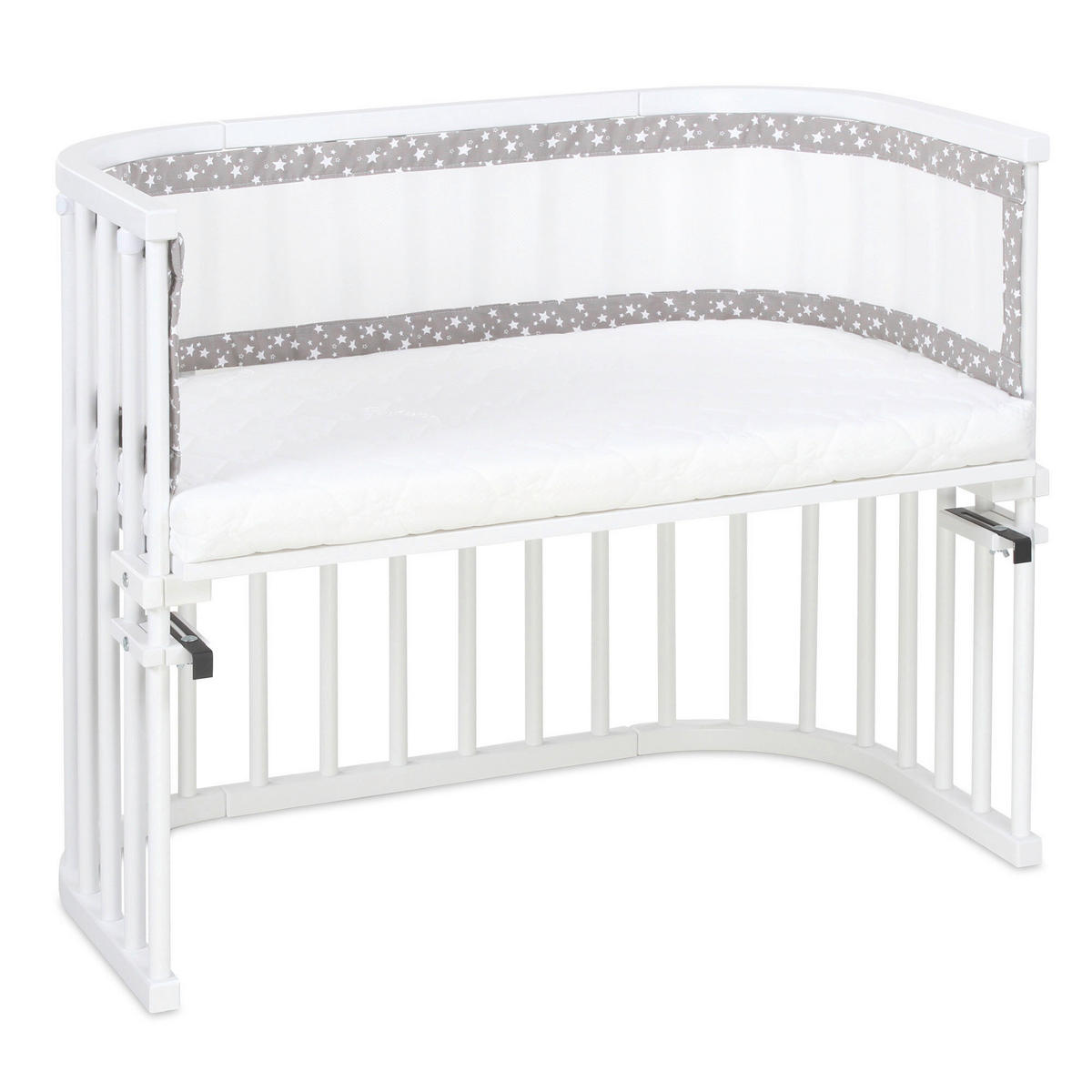 NESTCHEN babybay Nestchen 3D Mesh  - Grau, Basics, Naturmaterialien (168/24/2cm) - Tobi