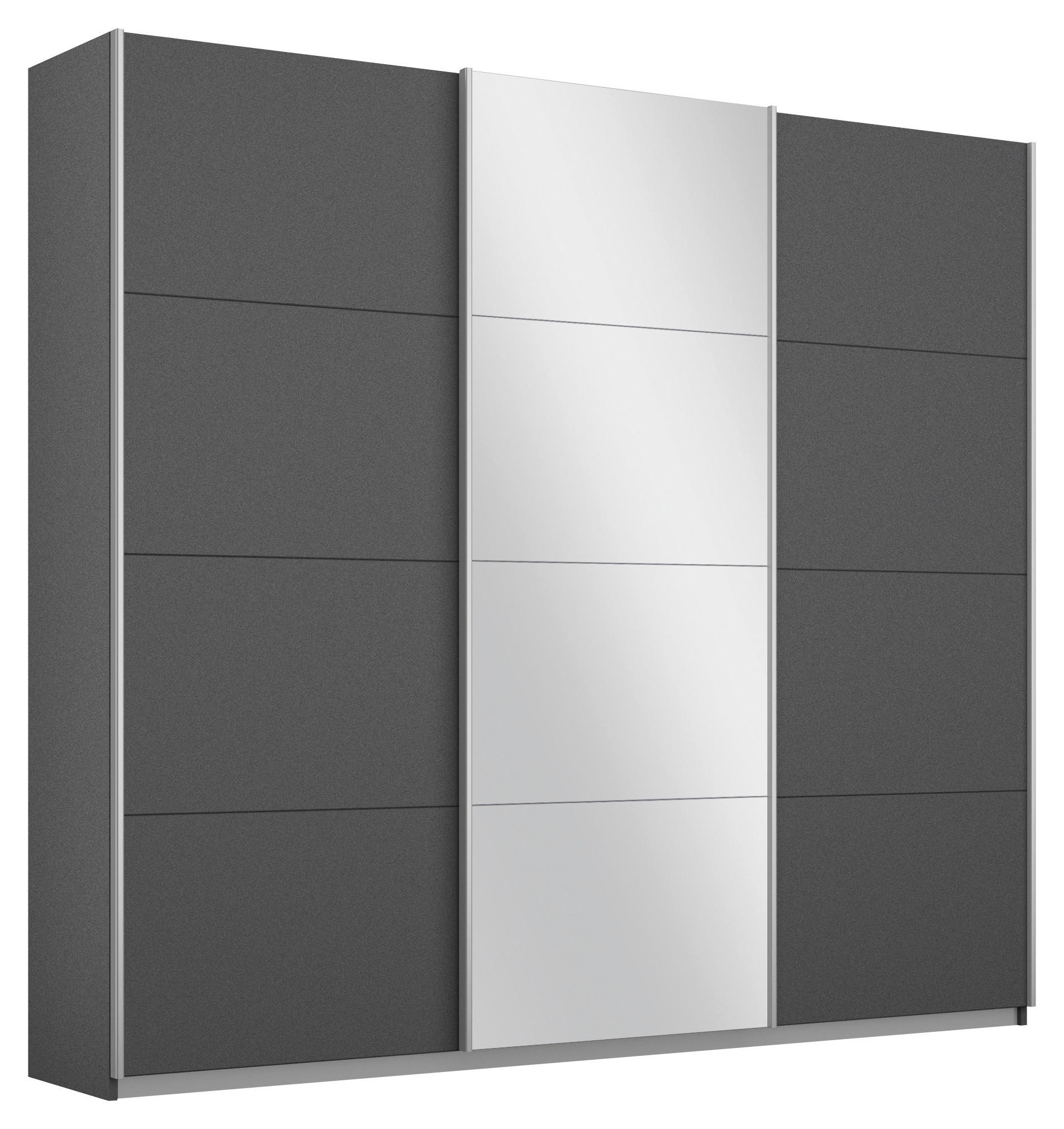 SCHWEBETÜRENSCHRANK 203/210/62 cm 3-türig  - Alufarben/Grau, MODERN, Holzwerkstoff/Metall (203/210/62cm) - Luca Bessoni