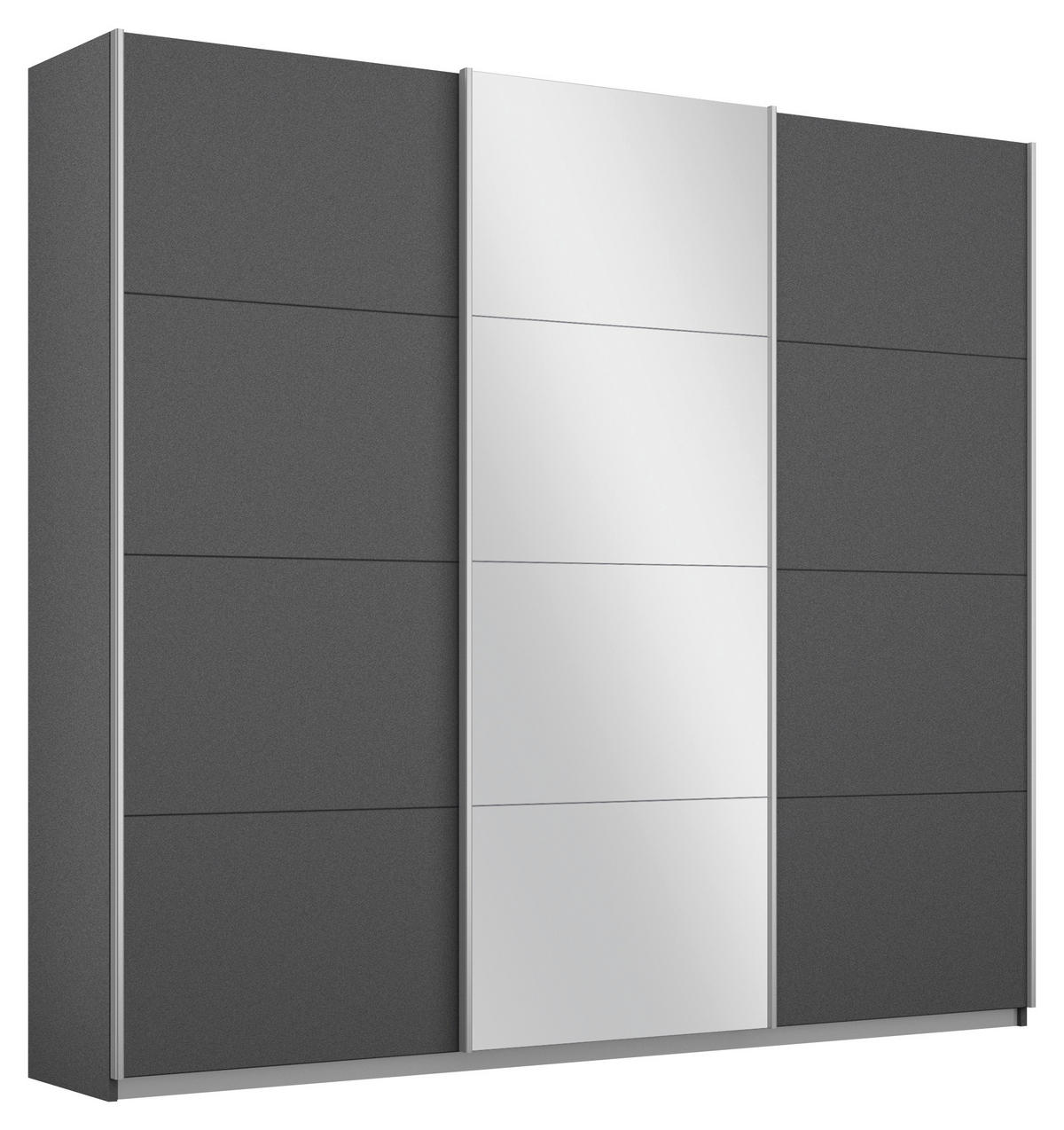 SCHWEBETÜRENSCHRANK 203/210/62 cm 3-türig  - Alufarben/Grau, MODERN, Holzwerkstoff/Metall (203/210/62cm) - Luca Bessoni