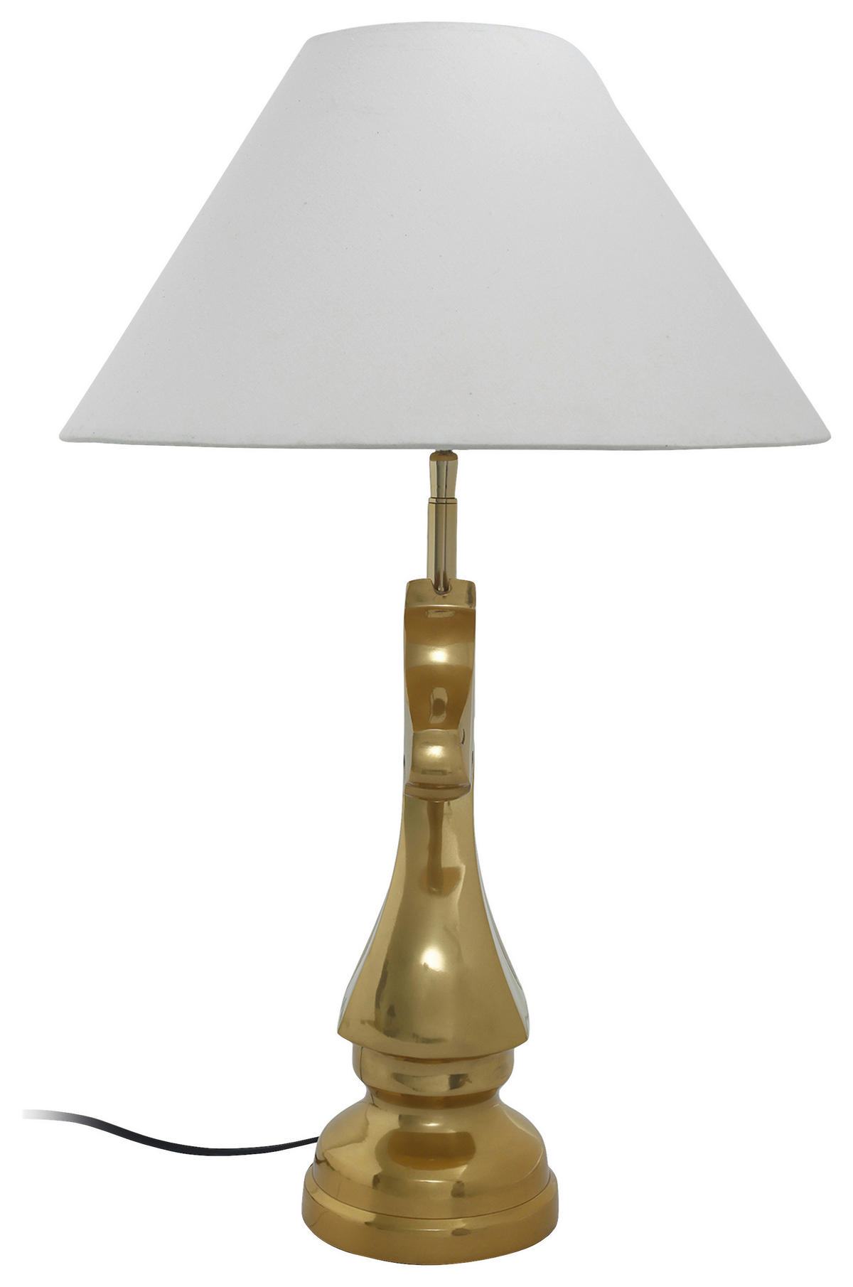 STOLNÍ LAMPA, E27, 40/14/62 cm - bílá/barvy zlata, Basics, kov/textil (40/14/62cm) - MID.YOU