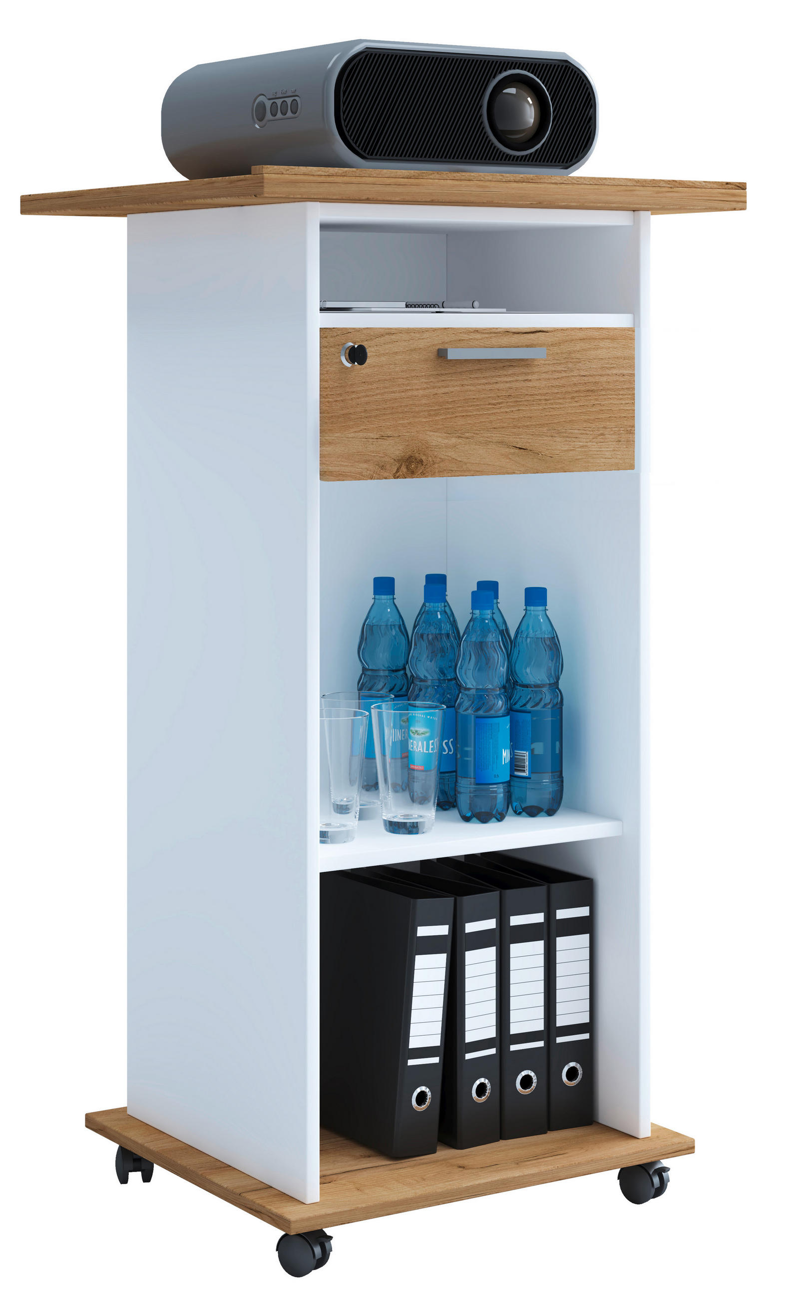 STEHPULT 60/50/108,3 cm  in Weiss, Honigeiche  - Honigeiche/Weiss, Modern, Holzwerkstoff (60/50/108,3cm) - MID.YOU