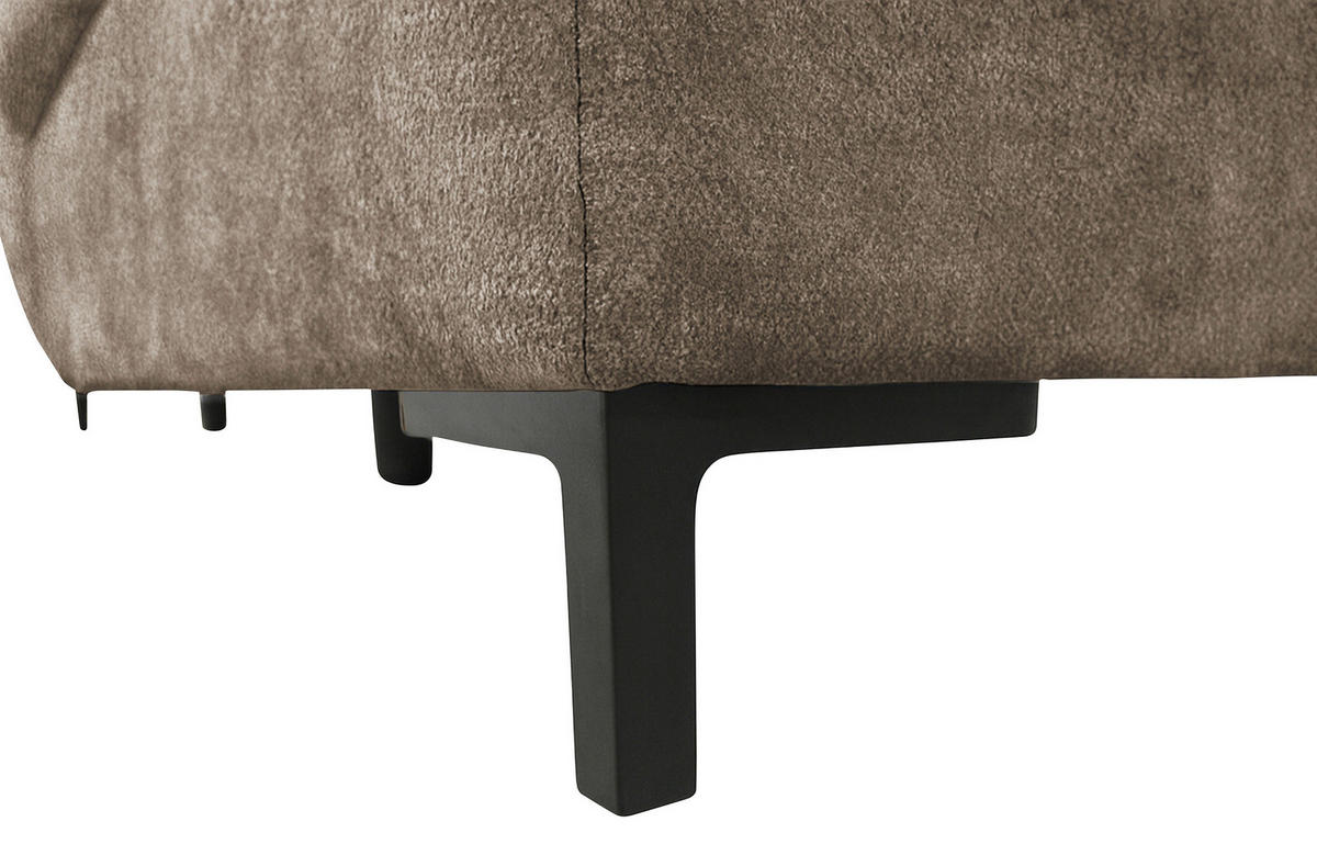 WOHNLANDSCHAFT SOLEI U in Chenille Taupe  - Taupe/Schwarz, Design, Kunststoff/Textil (188/334/184cm) - MID.YOU