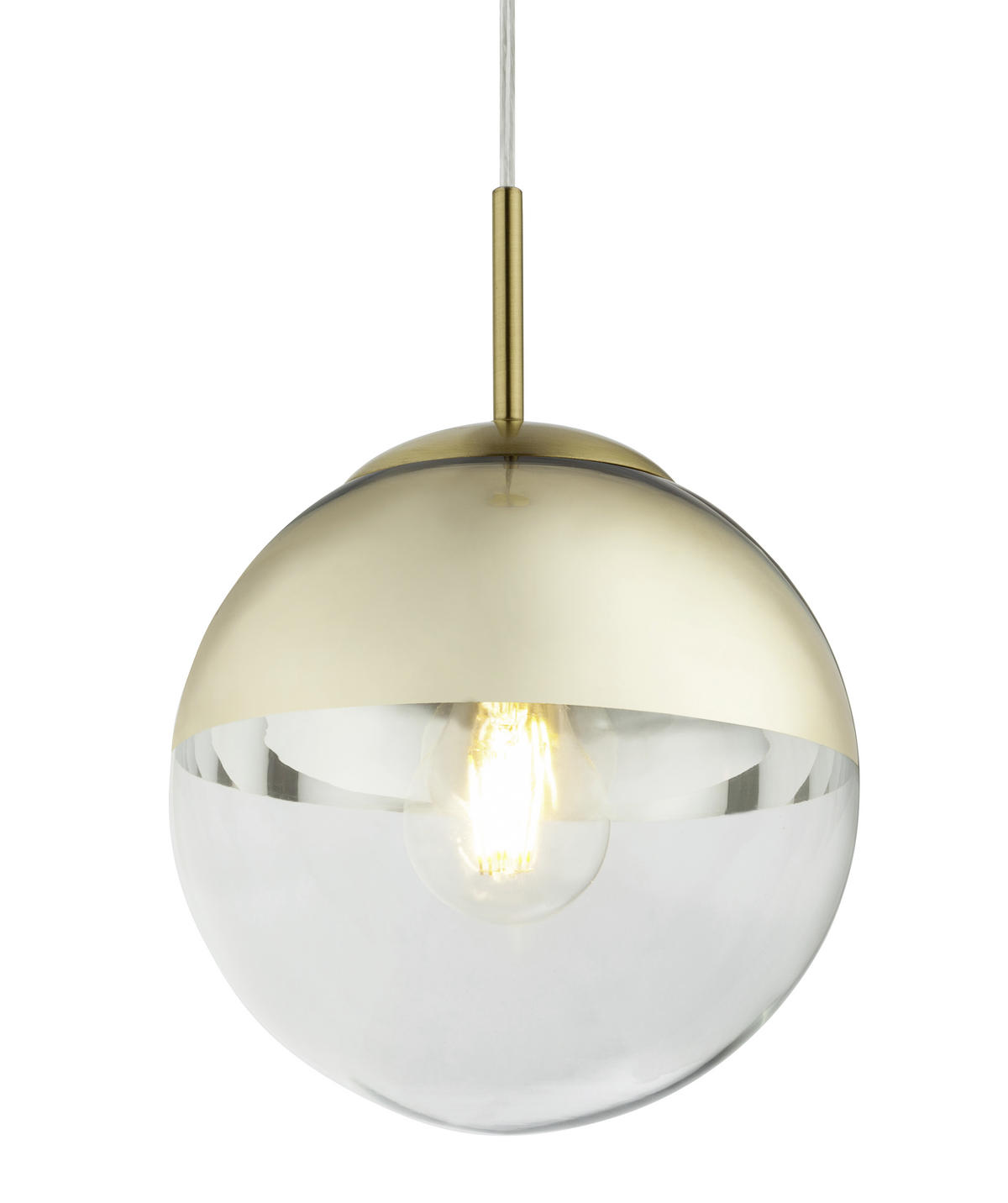 ZÁVĚSNÉ SVÍTIDLO, 20/120 cm  - průhledné/barvy zlata, Design, kov/sklo (20/120cm) - Globo