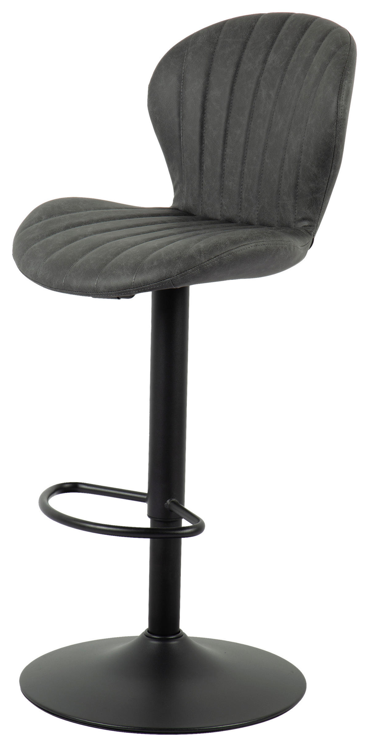 BARHOCKER Metall, Textil Dunkelgrau  - Dunkelgrau/Schwarz, Modern, Textil/Metall (45,5/95-116/50,5cm) - MID.YOU