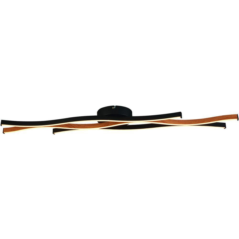 STROPNA LED-SVETILKA  Bloom Swirl /897 lm/3000 K// - črna/naravne barve, Natur, kovina (107cm)