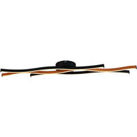 STROPNA LED-SVETILKA  Bloom Swirl /897 lm/3000 K// - črna/naravne barve, Natur, kovina (107cm)