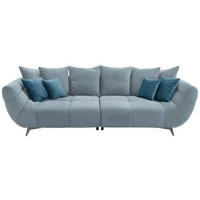 BIGSOFA Webstoff Blau  - Blau/Edelstahlfarben, LIFESTYLE, Textil/Metall (300/79/133cm) - Hom`in