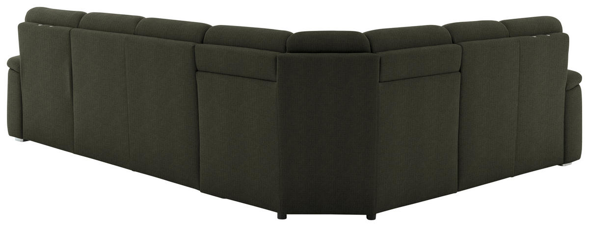 WOHNLANDSCHAFT  in Chenille Dunkelgrün  - Dunkelgrün/Alufarben, KONVENTIONELL, Holz/Textil (235/329/160cm) - Beldomo Comfort