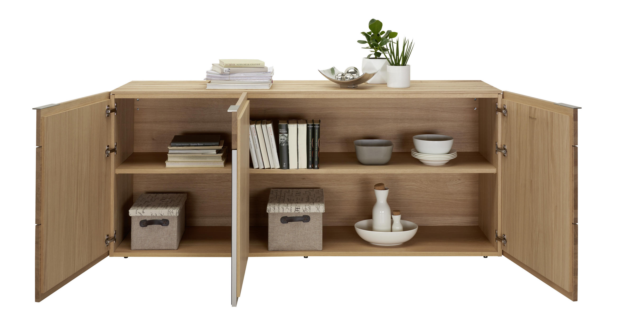 SIDEBOARD V-Alpin  in 192/82/51,6 cm  - Eichefarben/Anthrazit, Natur, Glas/Holz (192/82/51,6cm) - Voglauer