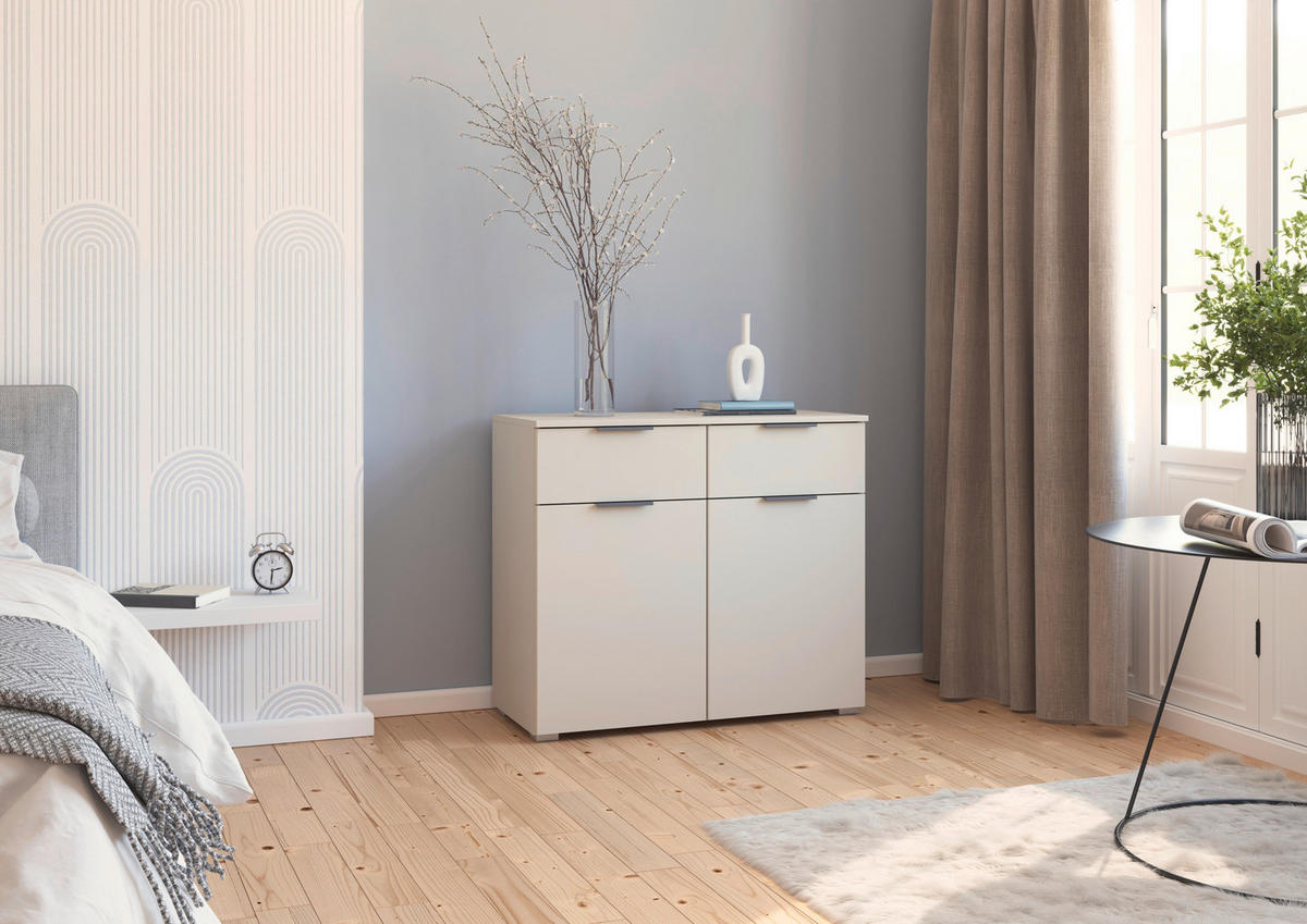 BYRÅ 93/81/42 cm  - aluminiumfärg/champagne, Modern, trämaterial (93/81/42cm) - Rauch Möbel
