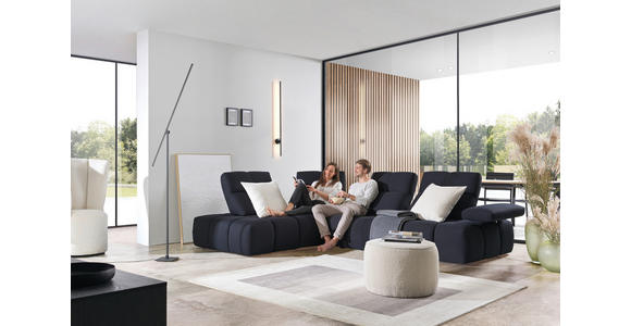 ECKSOFA in Struktur Schwarz 233/313 cm - Schwarz, Design, Kunststoff/Textil (233/313cm) - Emilio Belluti