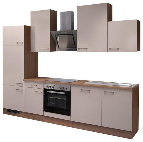 KÜCHENBLOCK 280 cm in Kaschmir - Kaschmir/Edelstahlfarben, Basics, Holzwerkstoff/Metall (280cm) - FlexWell