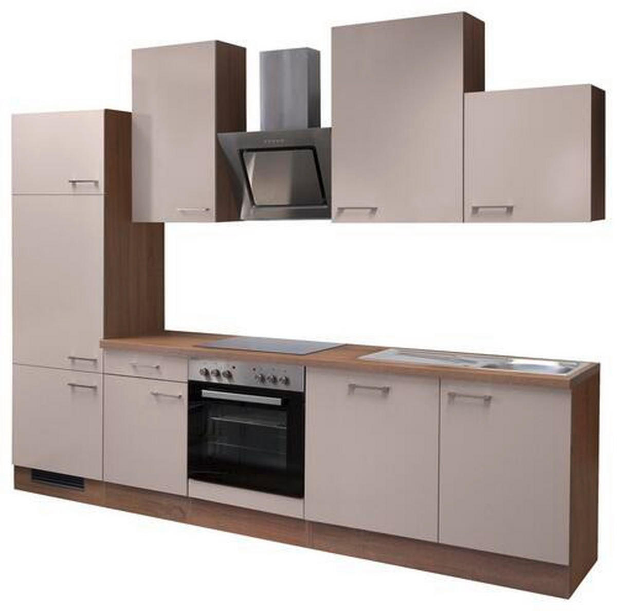 KÜCHENBLOCK 280 cm   in Kaschmir  - Kaschmir/Edelstahlfarben, Basics, Holzwerkstoff/Metall (280cm) - FlexWell
